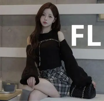 Darich 도킹 미들 허리 니트 미니 원피스 BLK FL 새상품