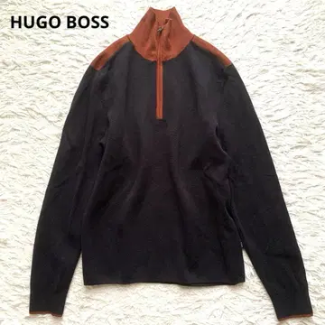 HUGO BOSS 하프 지퍼 드라이버 니트 바이컬러
