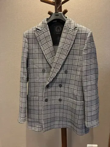 T-JACKET 티 자켓 더블 브레스트 자켓 글렌체크