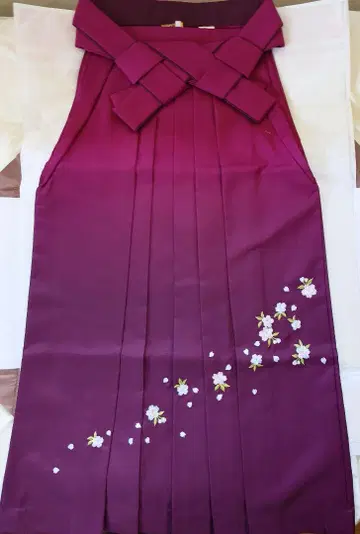 보라색 그라데이션 하카마 M 사이즈 벚꽃 자수