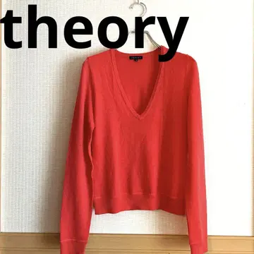 [새상품급] 띠어리 theory 울 100% 오렌지 V넥 니트