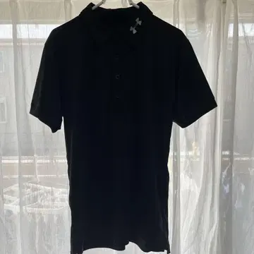 언더아머 남성용 블랙 피케 셔츠 M