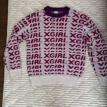 xgirl 로고 프린트 니트 스웨터