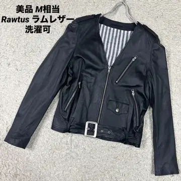 [ 새상품급 ] Rawtus 싱글 가죽 자켓 양가죽 M 상당 세탁 가능