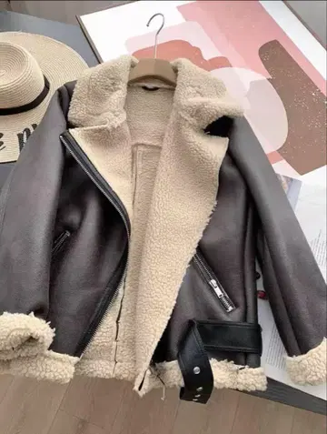 당일 발송 무스탕 자켓 브라운