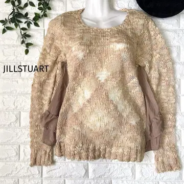 새상품급 JILL STUART 베이지 계열 뜨개질 디자인 니트 스웨터 M