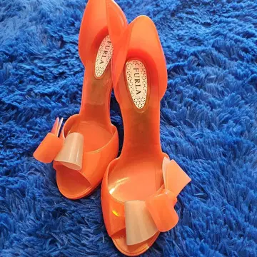 새상품급 FURLA 오렌지 리본 포함 하이힐