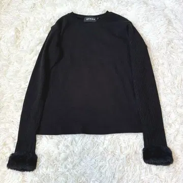 gomme 고무 니트 스웨터 도킹 리브 퍼 스웨터