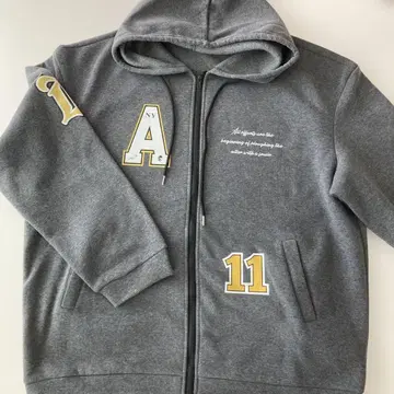 SHEIN 그레이 후드 부착 후드티 XXL 속기모 집업 후드티