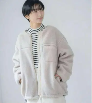 렙심 워셔블 노카라 보아 자켓 L