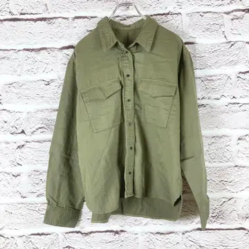 zz2403:NAUW CLOSET 면 셔츠 그린 3L
