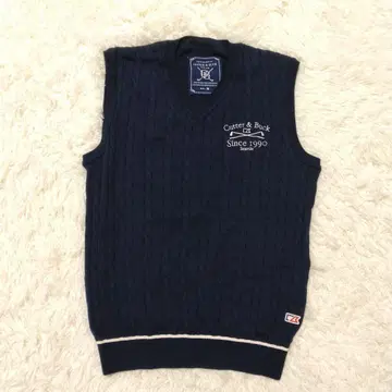 Cutter & Buck 골프 케이블 짜임 베스트 M 네이비