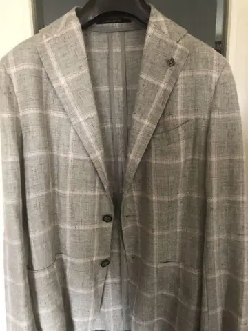 TAGLIATORE 체크 무늬 테일러드 자켓 48