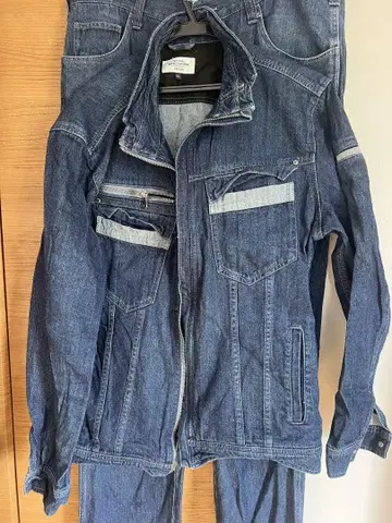 작업복 데님 상하의 세트