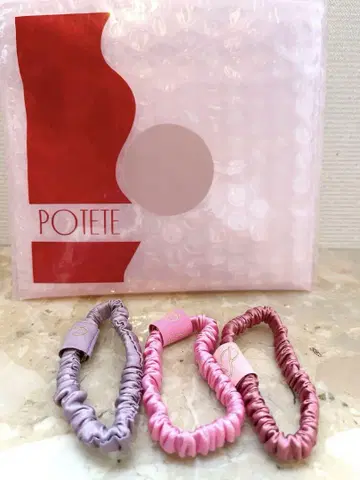 POTETE 실크 스크런치 머리끈 3개 세트