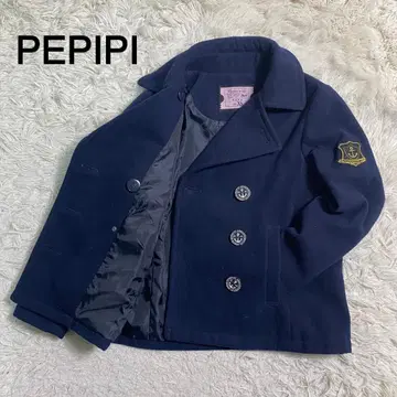 PEPIPI 네이비 컬러 닻 버튼 피 코트