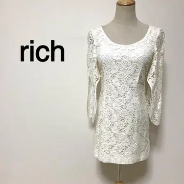 rich 화이트칼라 꽃무늬 레이스 무릎 기장 드레스