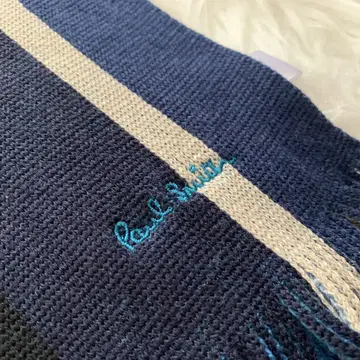 Paul Smith 네이비 스트라이프 머플러 울 100%