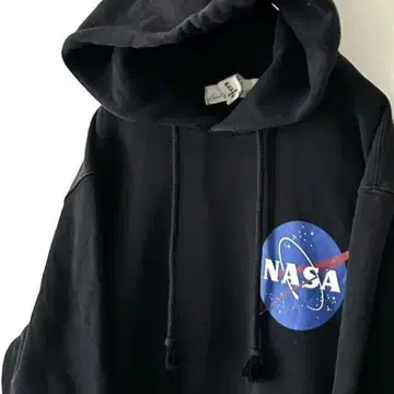 H&M LOGG NASA 후드 맨투맨 L 블랙 구제 의류