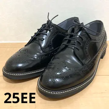 미사용 HARUTA 윙팁 로퍼 가죽 블랙 25EE