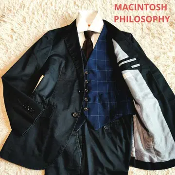 MACINTOSH 셋업 수트 코튼 네이비 SIZE 40