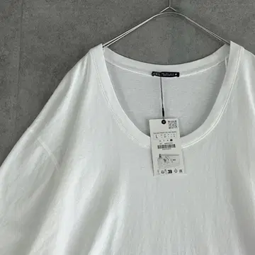 [ 택 포함 ] ZARA 자라 ( L ) 오버 사이즈 티셔츠 무지 화이트