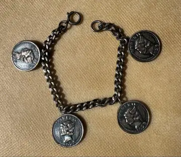 빈티지 1929년 네덜란드 코인 참 포함 실버 팔찌