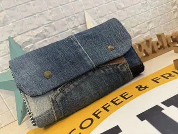 데님 패치워크 장지갑