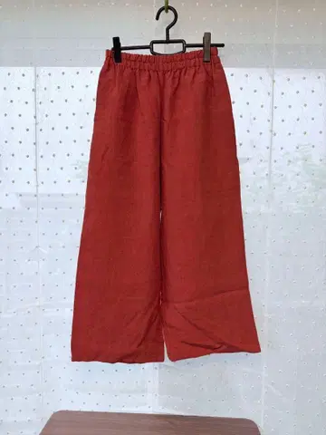 나카가와 마사시치 상점 오렌지 (주홍색) 와이드 팬츠 허리밴딩 포켓 부착