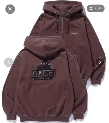 XLARGE 지퍼 후드티 브라운 M 사이즈