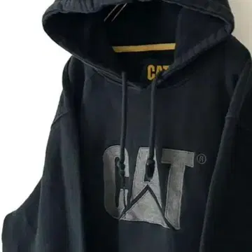 CAT 캐터필러 로고 자수 맨투맨 후드티 L 블랙 구제 의류