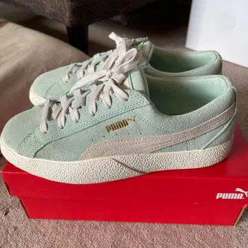 컨디션 최상 푸마 스웨이드 파스텔 라임 컬러 2cm