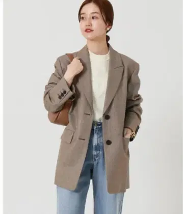 IENA 하운드투스 체크 패턴 테일러드 자켓 38