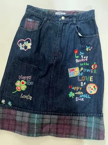 엔젤 블루 헤이세이 레트로 나카무라 군 데님 스커트 L
