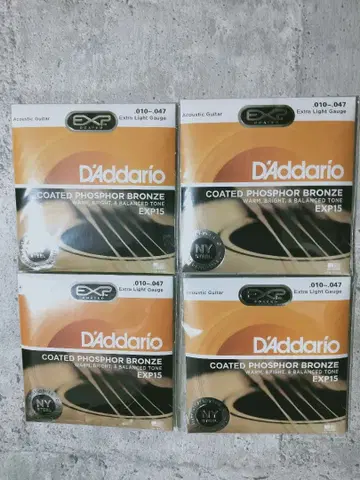 D'Addario EXP15 어쿠스틱 기타 줄 4팩