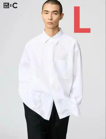 유니클로 C 브로드 오버 사이즈 셔츠 화이트 L