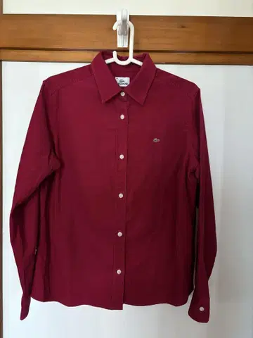 LACOSTE 코듀로이 빨간색 긴팔 셔츠 사이즈 44