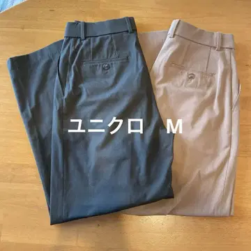 UNIQLO 턱 와이드 팬츠 올리브 베이지 2개