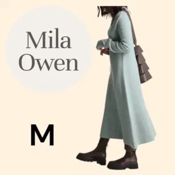 [미사용 새상품] Mila Owen 뒷트임 굵은 리브 롱 니트 원피스 M