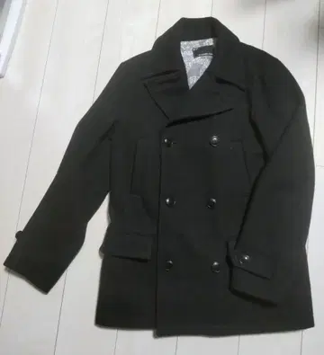 블랙 피코트 더블 버튼