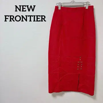 NEW FRONTIER 레드 타이트 스커트 웨스턴풍 스커트 무릎 아래