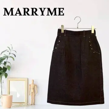 zG351 [ F ] MARRYME 데님 미디 기장 스커트 스터드