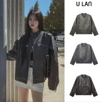U LAN 다크 브라운 가죽 자켓