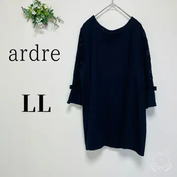 새상품 ardre (LL) 롱 티셔츠 레이스 리본 7부 소매