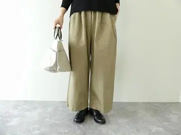 TRAVAIL MANUEL 치노 2턱 와이드 팬츠