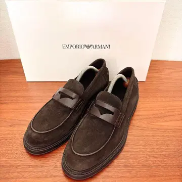 미사용 박스 포함 EMPORIO ARMANI 로퍼 스웨이드 x 가죽 41