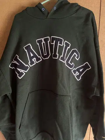 NAUTICA 다크 그린 후드티 XL
