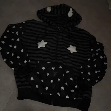 별 패턴 보더 후드티 y2k design grunge archive
