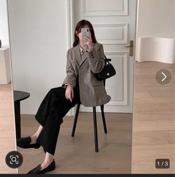 LAURENHI 브라운 테일러드 자켓 S 사이즈 두꺼운 원단