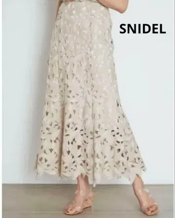 [ SNIDEL ] 스나이델 리프 레이스 머메이드 스커트